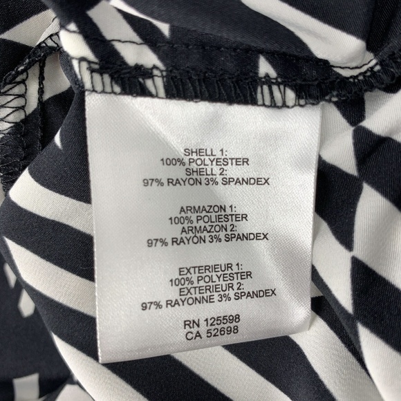 🎉Ellen Tracy Black/White Geometric Long Sleeve - Picture 5 of 6